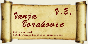 Vanja Boraković vizit kartica